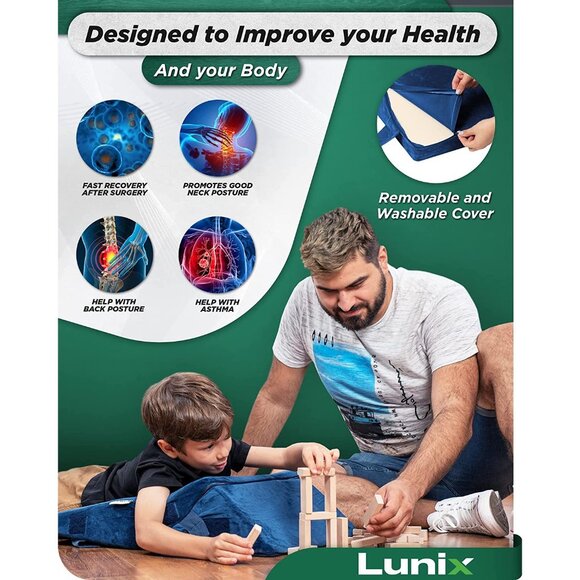 Kids Floor Pillow Gaming Game Reading Couch Chair Wedge Support Lunix LX12 Blue - Picture 6 of 7